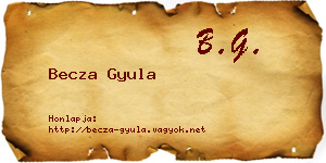 Becza Gyula névjegykártya